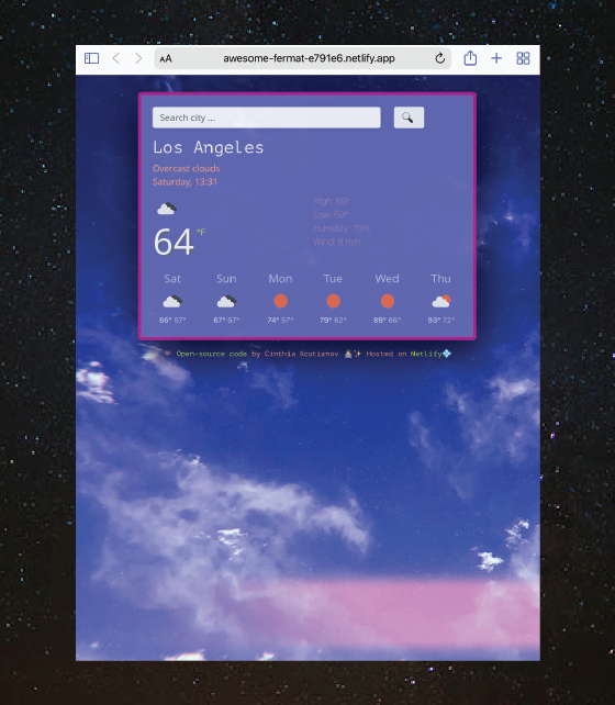 Weather Application Design Project